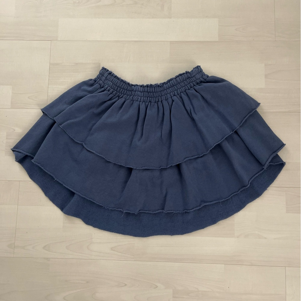 NWT Aerie Blue Weekend Ruffle Tiered Mini Skirt Small